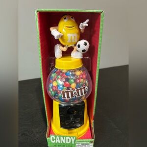 M&M'S Candy Dispenser with Yellow M&M Figure and Soccer Ball